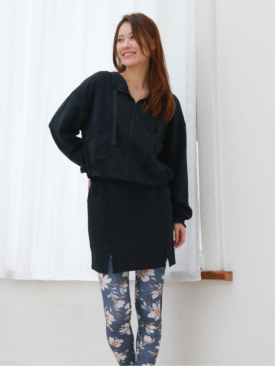 ダンボールニットUVカットクロップド丈パーカー(243000)｜ヨガ